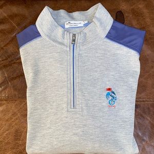 Peter Millar quarter zip sweater GREY medium